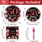 96 Pcs 50th Birthday Plates and Napkins Party Supplies 50 Years Old Birthday Party Tableware Set Red Black Dinner Dessert Plates 50th Birthday Decorations Favors for Man Women for 24 Guests